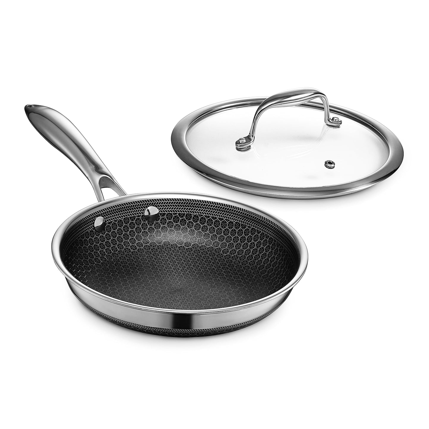 HexClad Tempered Glass Lid, Designed for HexClad Hybrid Cookware, Steam Vented, Dishwasher Safe