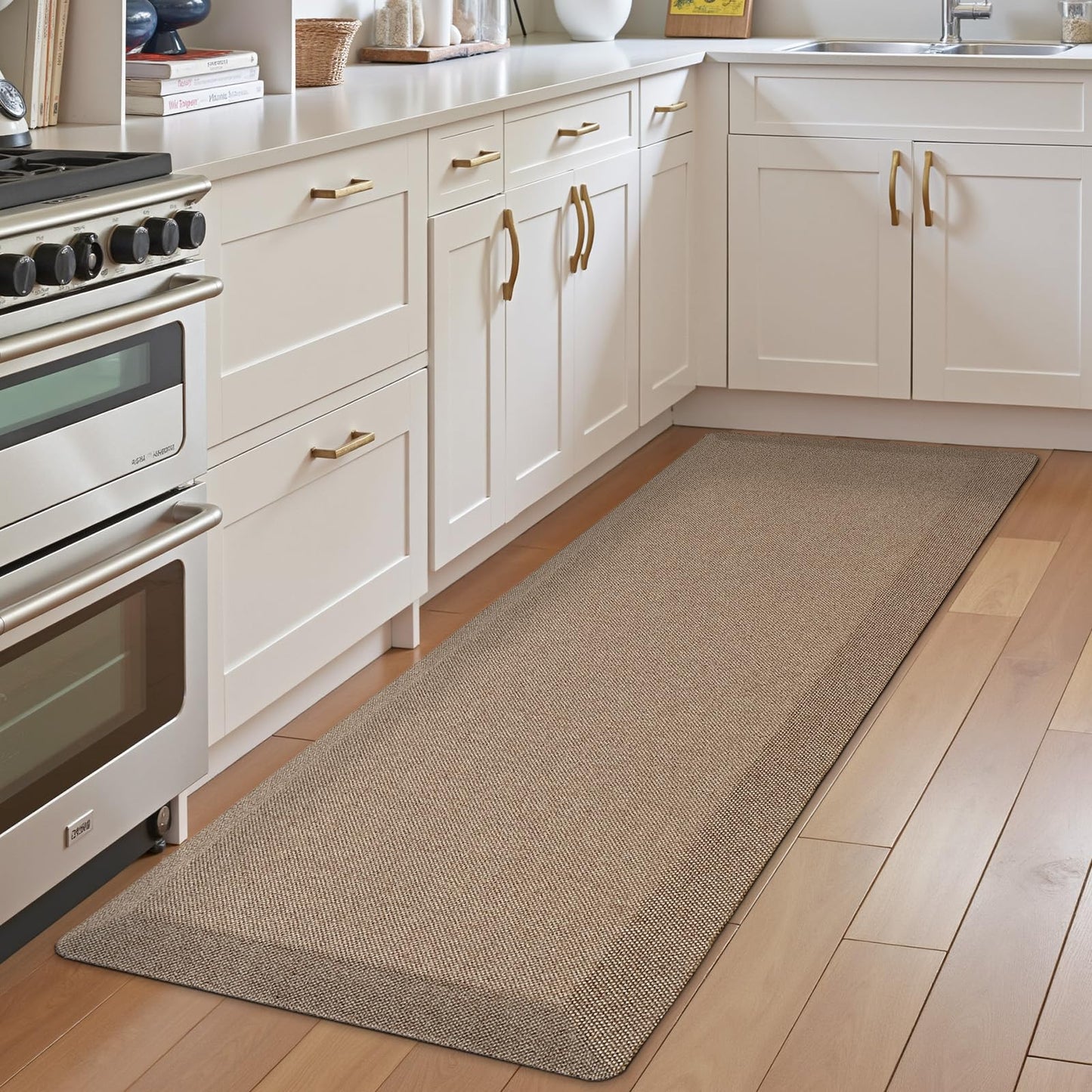 LUMI Anti Fatigue Cushioned Comfort Mats for Standing, 3/4 Thick Ergonomic Mats for Desk Office, Non-Slip, Ultra Soft, Memory Foam Rugs for Home, Kitchen, Laundry, 20"x32", Beige
