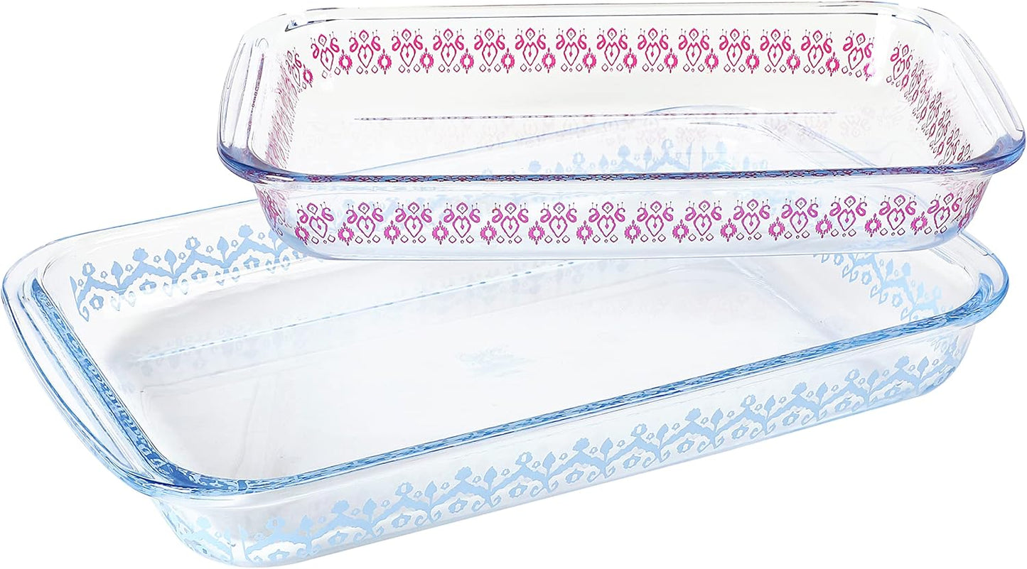 Tia Mowry Spice Cloves - 3.1 QT & 2.3 QT Borosilicate Glass Bakeware Set | Oven, Dishwasher & Microwave Safe