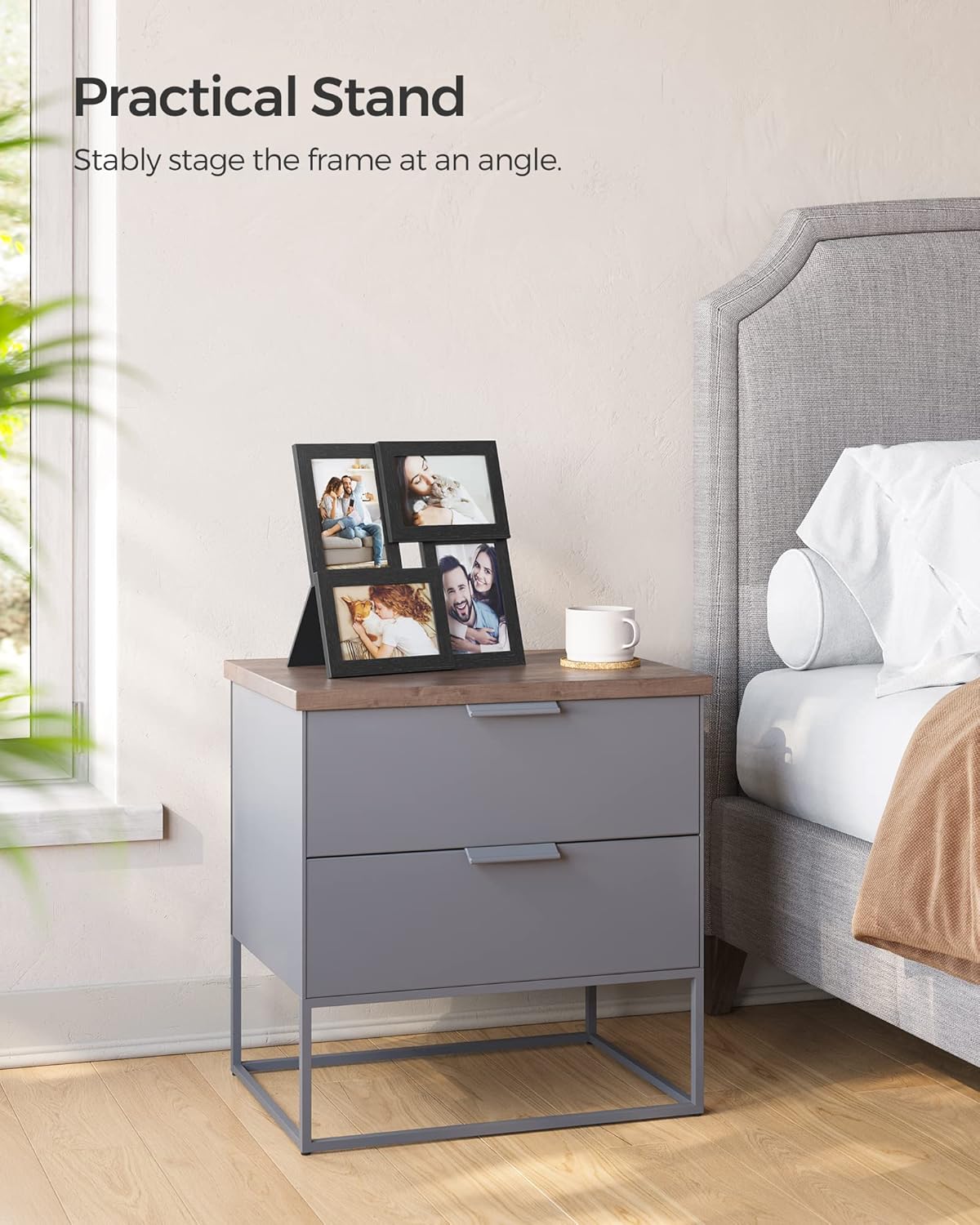 SONGMICS Collage Picture Frames - Set of 4, 4x6 Multi-Photo Wall Decor in Ink Black | Perfect for Gallery Displays