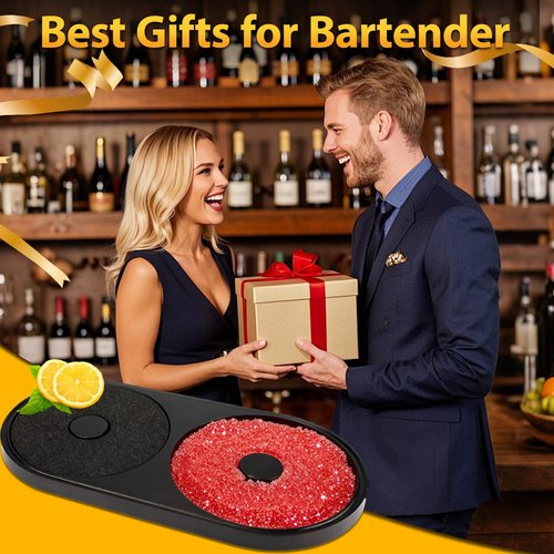 1 Pack Margarita Salt Rimmer Set - TonJin Salt and Sugar Rimmer with Sponge for Cocktails, All-in-One Dishwasher Safe Glass Rimmer Barware Tool for Margarita & Mojitos (Black)
