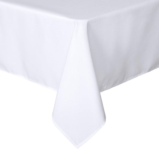 sancua Rectangle Tablecloth - 54 x 120 Inch - Water Resistant Spill Proof Washable Polyester Table Cloth, Decorative Fabric Table Cover for Dining Tables, Buffet Parties and Camping, White