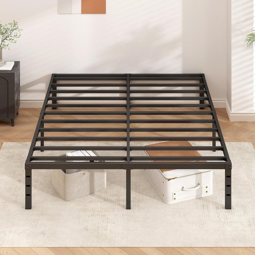 HLIPHA Metal Platform Bed Frame - 14-Inch Tall Full Size with Heavy-Duty Support Slats | Easy Assembly, Black