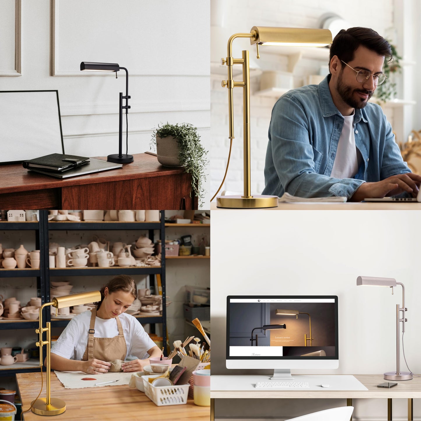 O'Bright Aurora - LED Pharmacy Desk Lamp (Brushed Nickel)