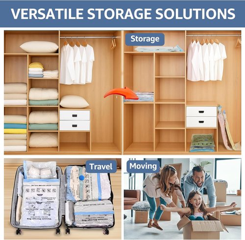 BoxLegend Vacuum Storage Bags - Thickened Seal Bags with Hand Pump | 24 Combo Set for Clothing & Bedding