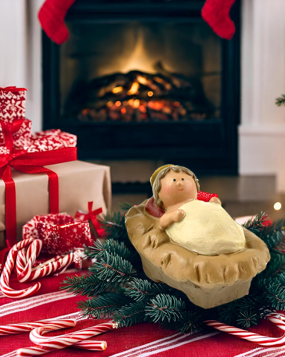 Miniature Holy Family Nativity Figurine - 2.56 Inch Tabletop Christmas Decoration