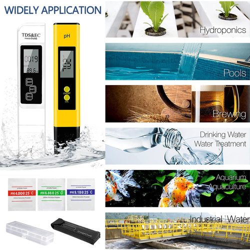 CANNABMALL PH Meter, TDS PPM Meter and 3 in 1 Soil Moisture Meter Combo, High Accuracy Lab PH/EC Tester Digital Kit [Upgraded] for Home Water, Hydroponics, Plants Garden Soil and Aquarium PH Pen