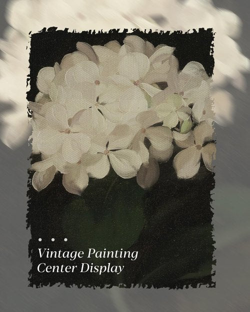 HUARCEY Vintage Wall Art - Gold Framed Flower Canvas Print for Living Room | 16"x24" White Hydrangea