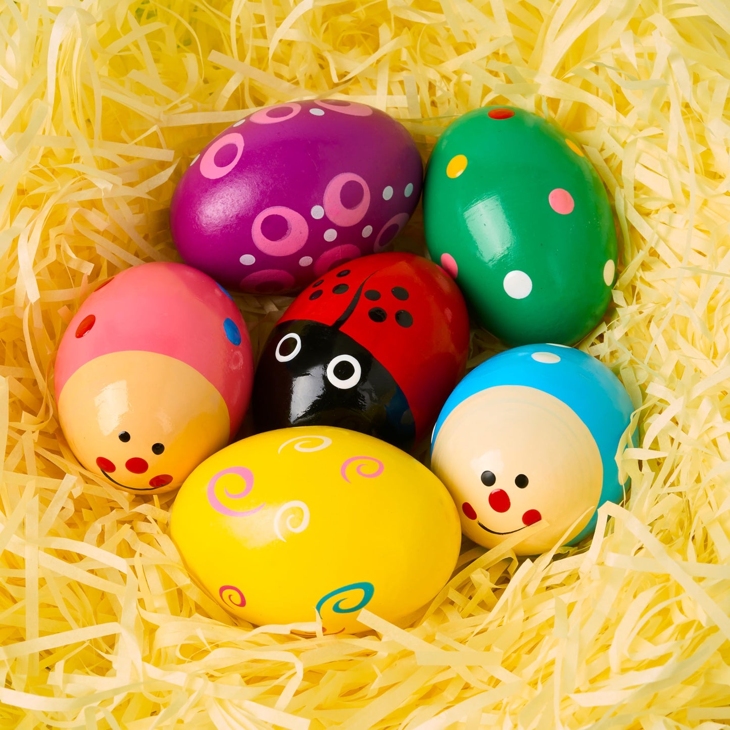 JOYIN 6 Packs Easter Wooden Egg Shakers Maracas Percussion Musical for Easter Basket Stuffer Filler, Classroom Prize Supplies, Musical Instrument for Kids, Easter Hunt