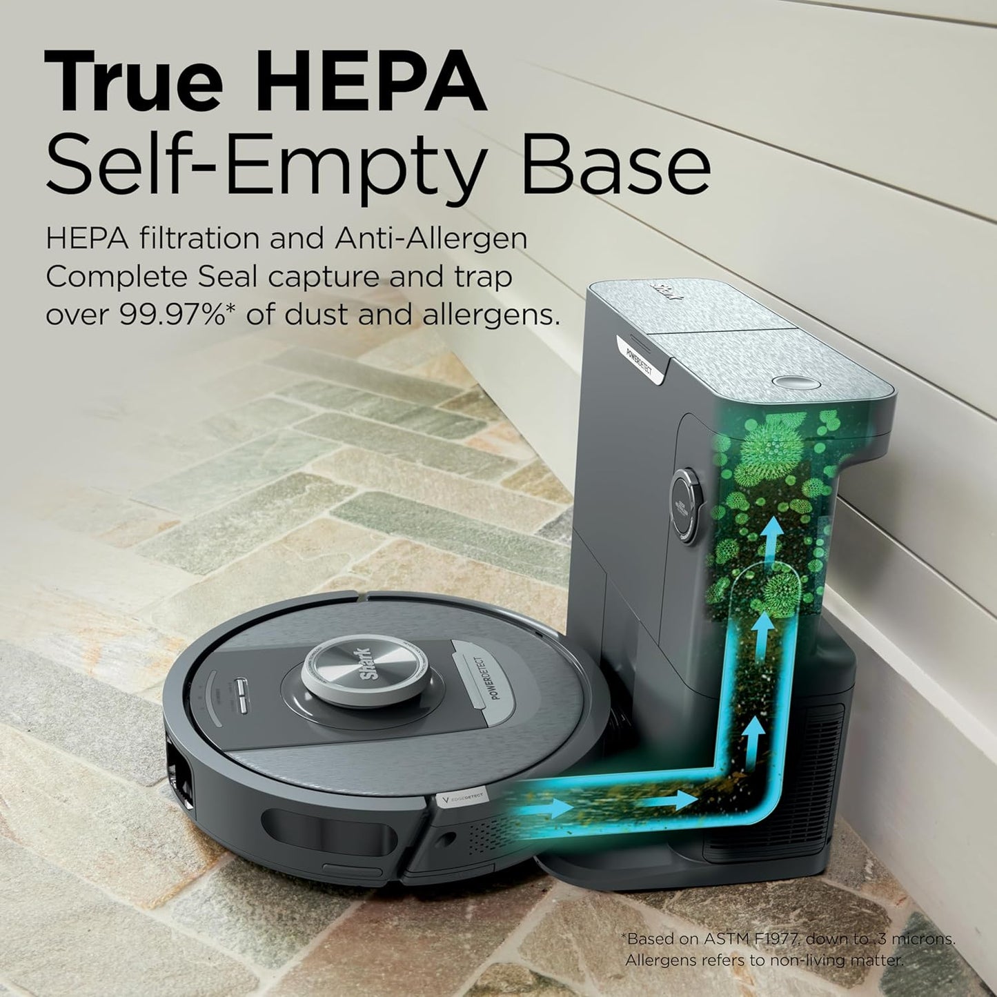 Shark PowerDetect Self-Empty Robot Vacuum - NeverStuck Technology for Deep Cleaning Carpets & Hard Floors | XL 60-Day Capacity, Black