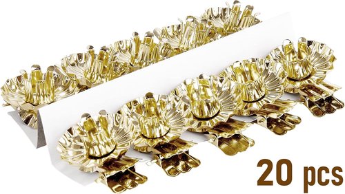 BRUBAKER 20-Pack Tree Candle Holders - Vintage Gold Clip-On Holders for Christmas Trees
