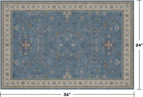 Blue 2x3 Washable Rug by [Brand Name] - Waterproof Non-Slip Design for Entryway & Kitchen | Stain & Fade Resistant