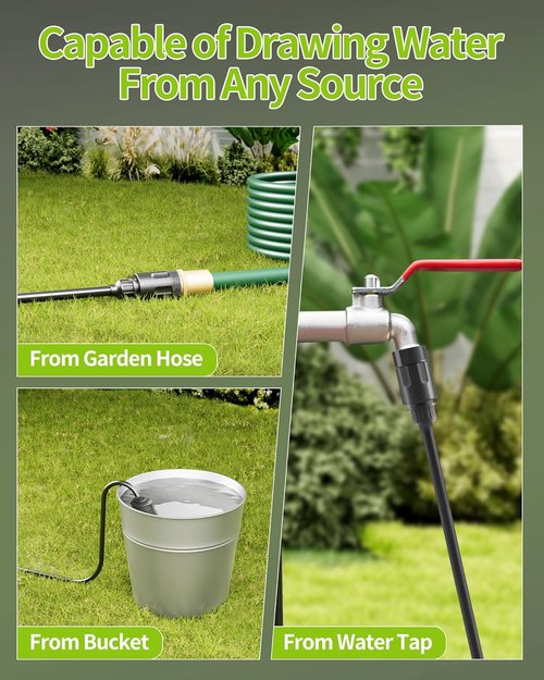 Evergreen Cordless Portable Washer - Handheld Battery Operated Car & Home Cleaner with 23FT Hose