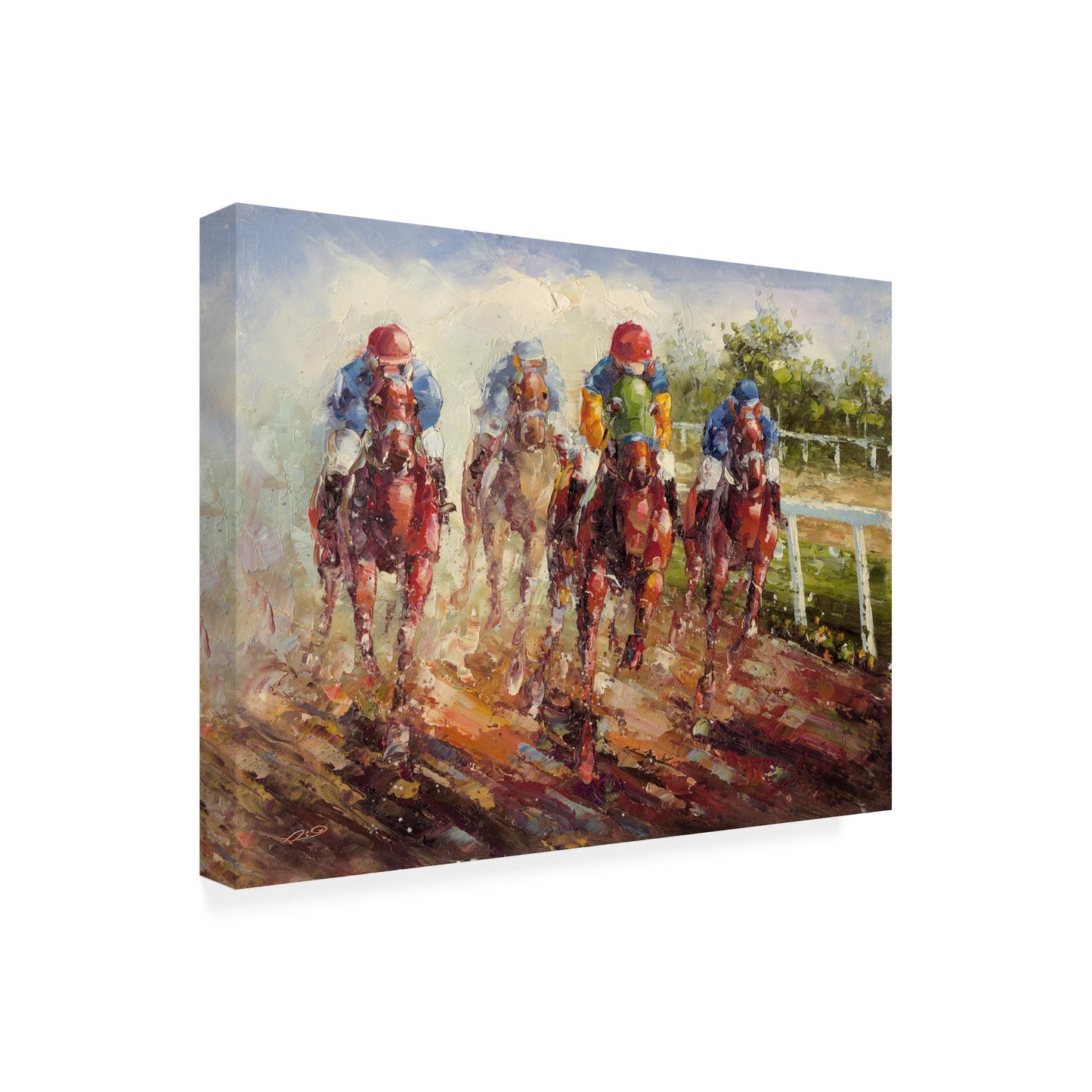Wrapped Canvas Wall Art - Rio 'Kentucky Derby' Wall Art for Living Room, Bedroom, or Office Décor - 18x24