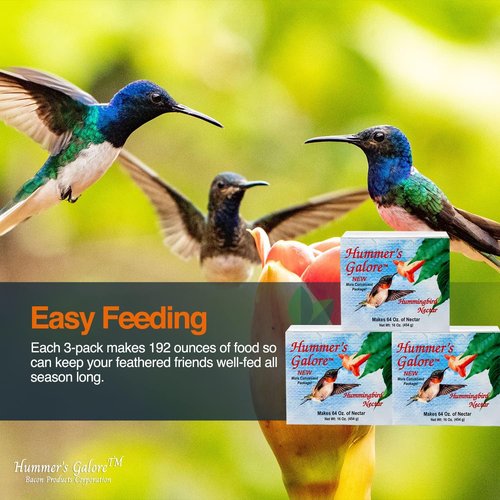 Hummer's Galore Hummingbird Food - All-Natural Ready-to-Mix Nectar, No Preservatives, 192 oz (Pack of 3)
