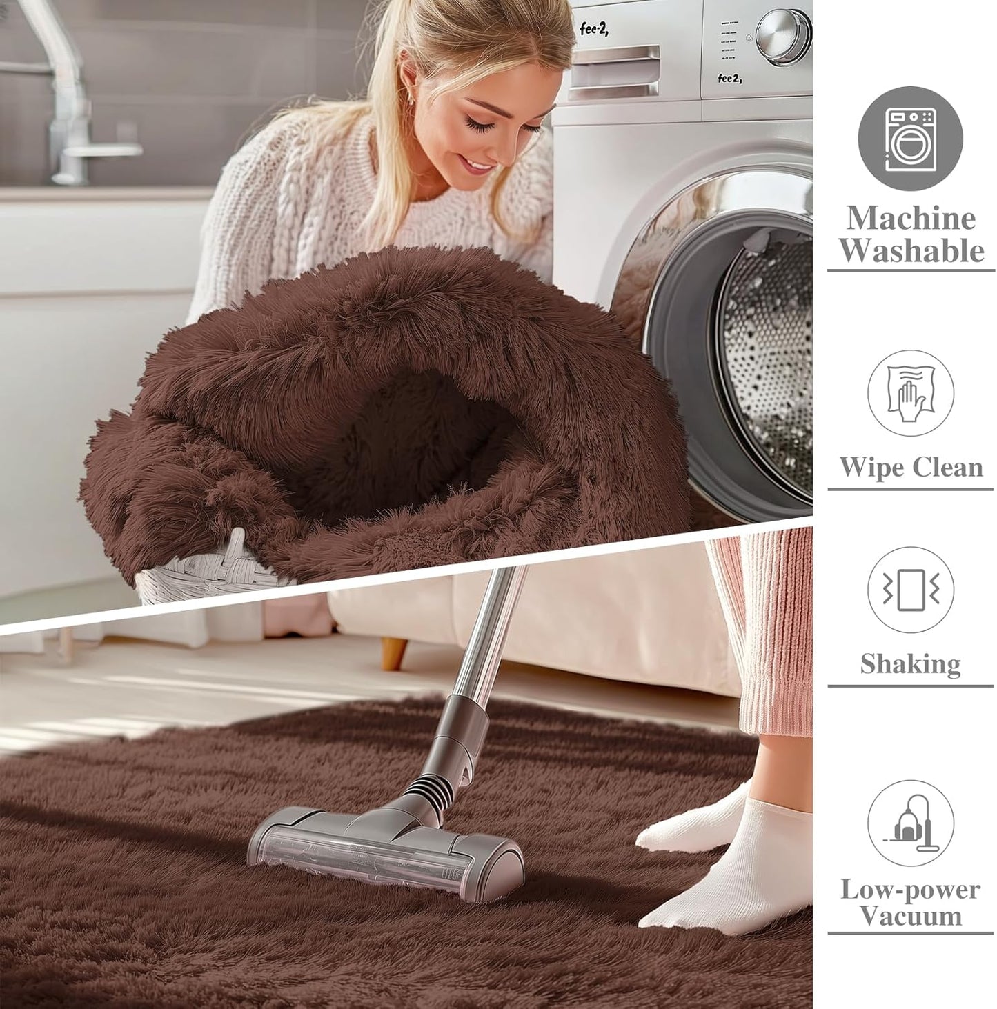 OLANLY Area Rugs 5x6 - Soft, Fluffy Shaggy Indoor Carpet for Living Room, Bedroom, Nursery Decor