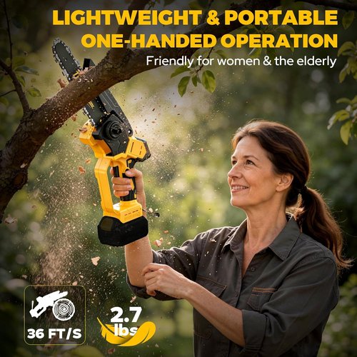 Dewalt Cordless Mini Chainsaw - 6 Inch & 8 Inch Brushless Electric Pruning Saw | Auto Oiler Included