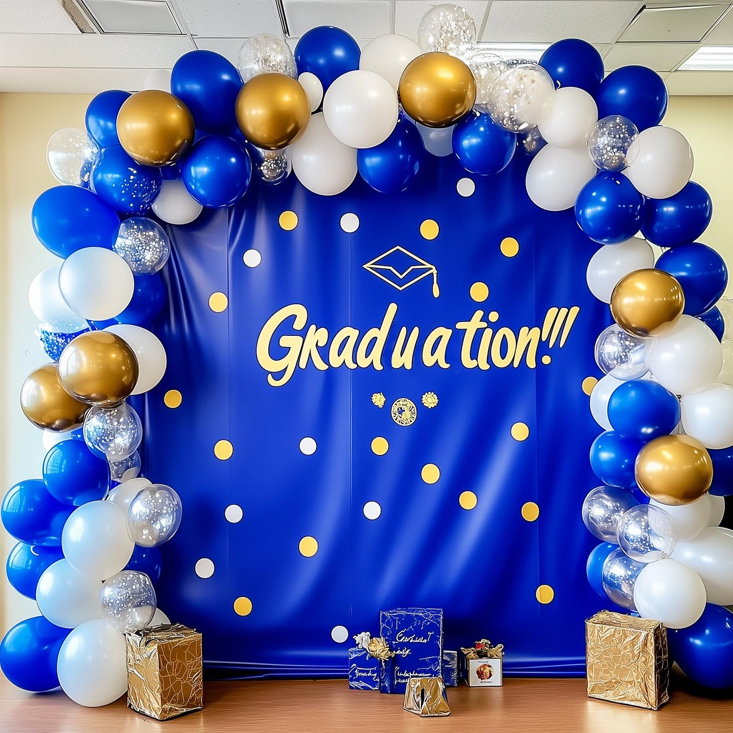 RUBFAC Royal Blue Balloons 129pcs Different Sizes 18 12 10 5 Inch, Blue Balloon Arch Kit Garland for Graduation Birthday Party Baby Shower Baseball Nautical Retirement Bachelorette Party Decoration