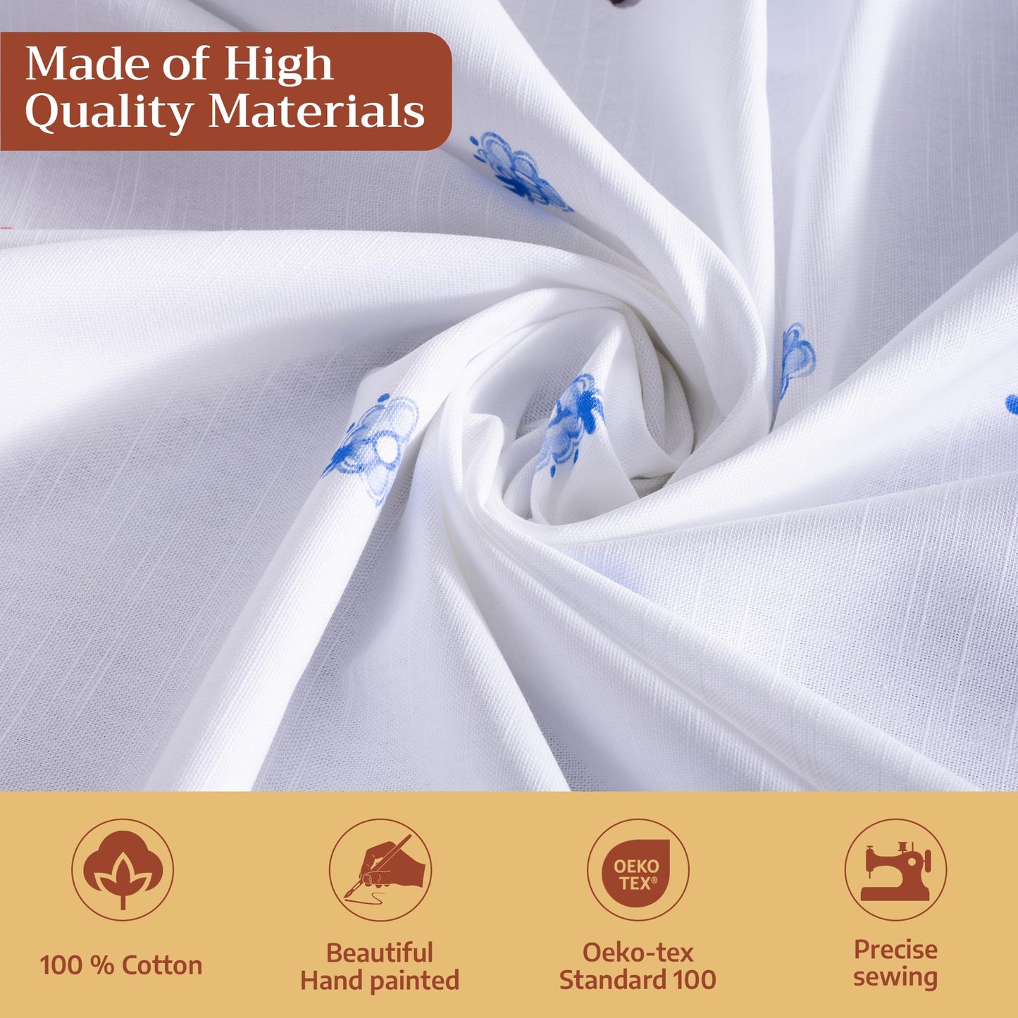 Maison d' Hermine Table Cloth Rectangle Table 100% Cotton 60 x 90 Inches Tablecloth Reusable Decorative for Dining Kitchen Room Farmhouse Home Gifts for Mothers Day Spring Summer - Amsterdam Canals