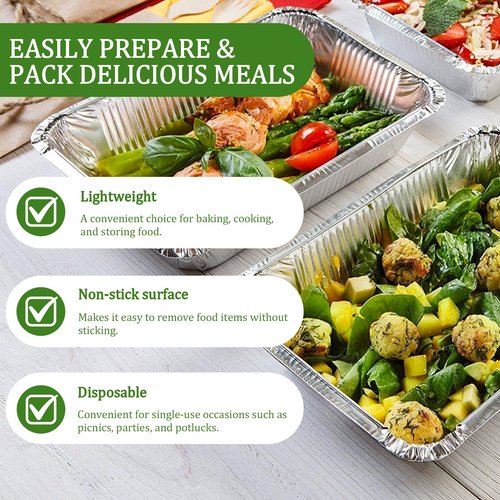Epecnic 9x13 Aluminum Foil Pans with Lids (25 Pack) - Disposable Half Size Deep Foil Pans, Freezer & Oven Safe for Baking, Meal prep, Potluck, Outdoor Grilling, Camping, Catering, Large Events