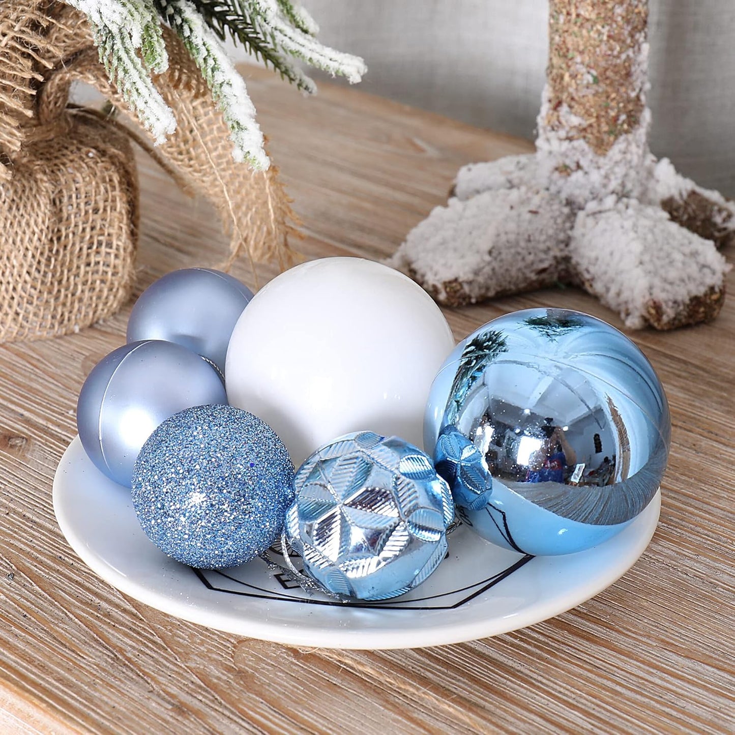 87ct Christmas Ball Ornaments Set Shatterproof Seasonal Hanging Decorations with Reusable Hand-held Gift Package for Xmas Tree Holiday Party and Home Decor, Gold