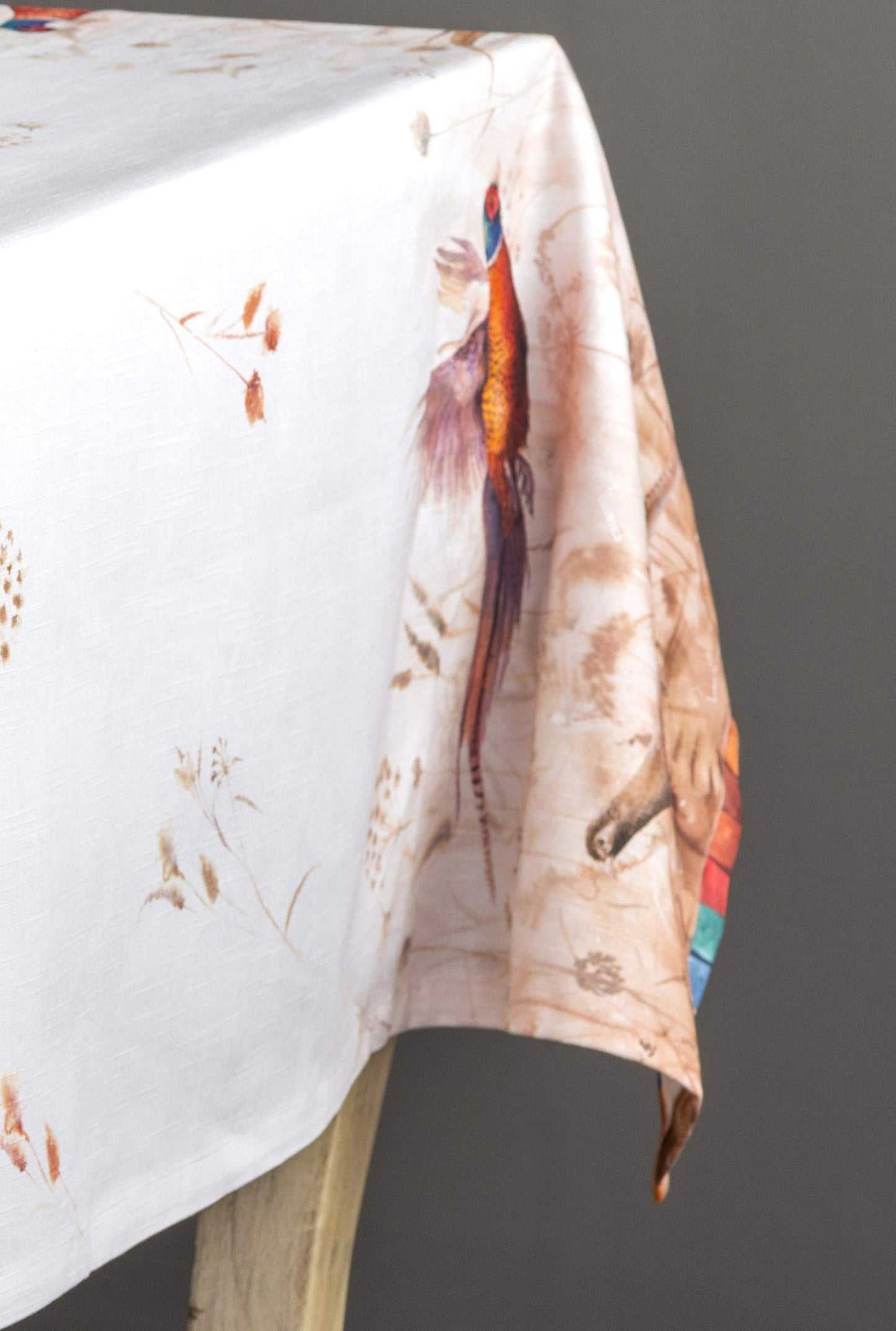 Maison d' Hermine Table Cloth Rectangle Table 100% Cotton 54 x 72 Inches Fall Tablecloth Reusable Everyday Use for Thanksgiving Christmas Decorations Dining Farmhouse Party (Faisan D'Automne)