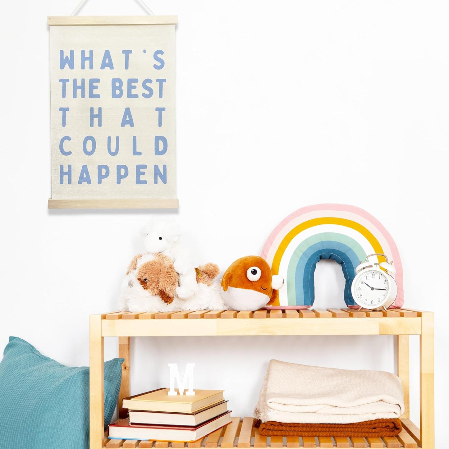 NQDWX Inspirational Quote Wall Art - "What's the Best That Could Happen" Canvas Poster | 12x17 Inches