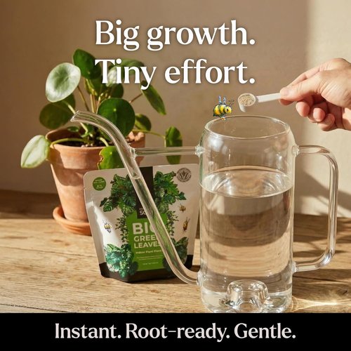 Big Green Leaves Indoor Plant Food - 4X Concentrated Fertilizer with Sea Kelp - Makes 90 Gallons - Fast-Acting Formula (1 lb)