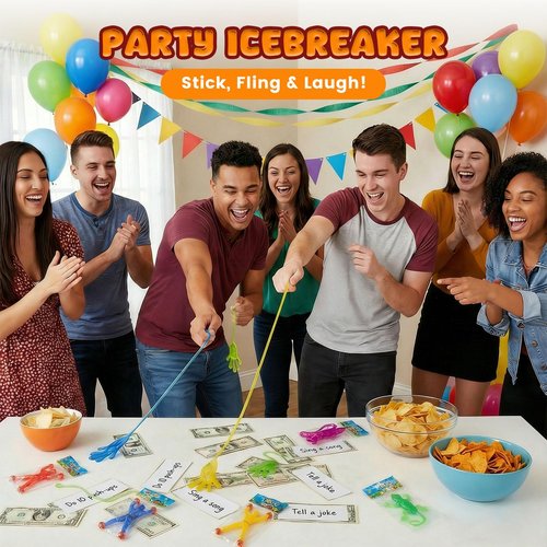AMOR PRESENT 48PCS Stretchy Sticky Toy Party Favors, Party Table Favors Set for Kids Classroom Treasure Box Carnival Prizes Bulk Pinata Stuff Toys