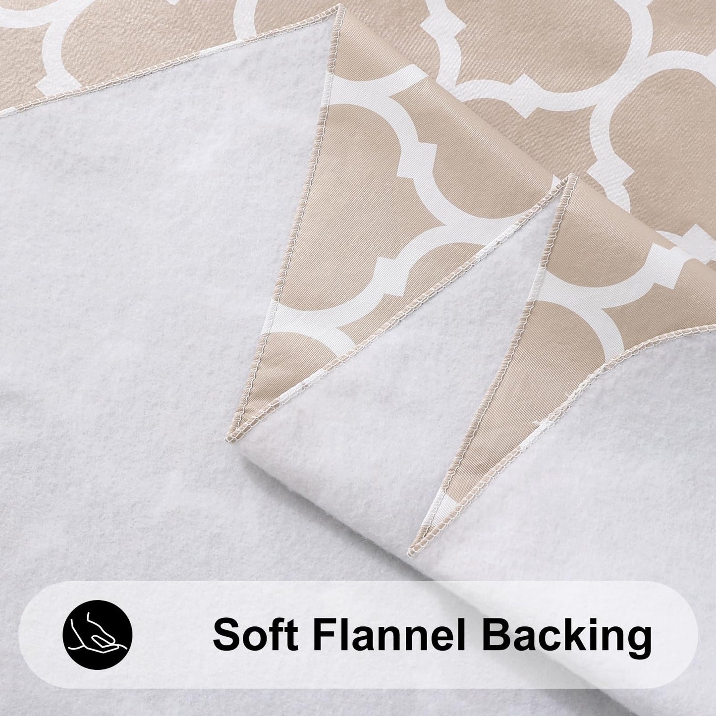 Smiry Rectangle Table Cloth, Waterproof Vinyl Tablecloths with Flannel Backing for Rectangle Tables, Wipeable Spillproof Plastic Tablecloth for Dining, Camping, Indoor and Outdoor (60"x84", Khaki)