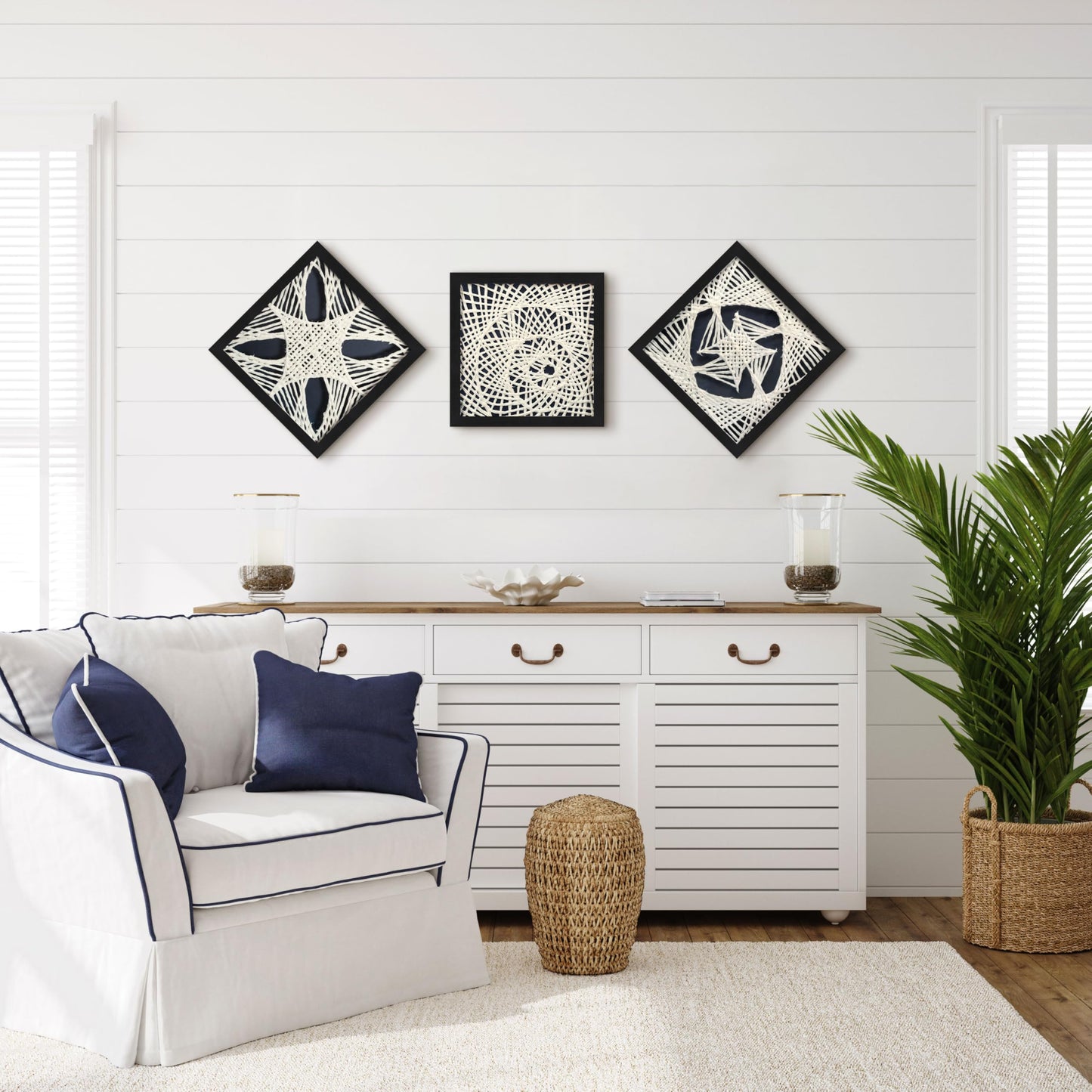 FOLKOR Abstract Framed Wall Art for Modern Home Office, 3 Pack 12" Rice Paper Black and White Wall Decor for Living Room Bedroom Entryway, Geometric Wall Hanging Shadow Box Artworks Accent Gift