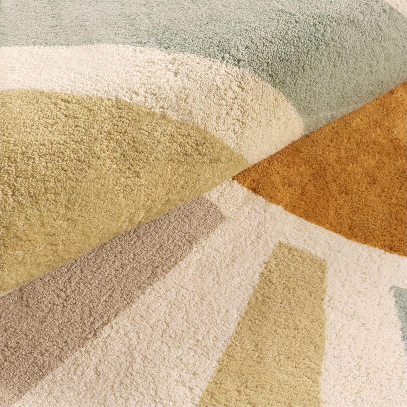 STARUIA Boho Washable Area Rug - 4'x6' Kids Playroom Rug, Non-Slip Modern Sun Carpet for Bedroom, Office, Nursery, Entryway, Dorm