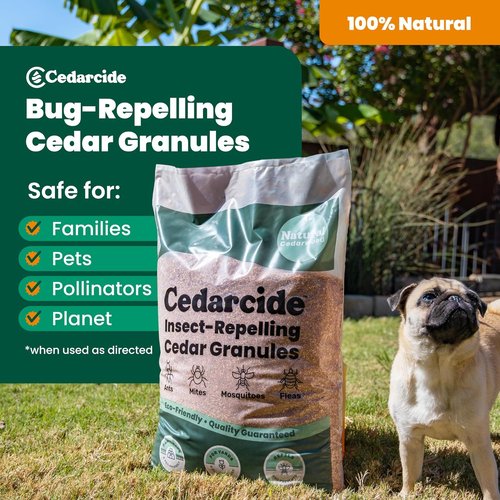 Cedarcide Original Cedar Granules - Natural Flea, Tick & Mosquito Repellent for Yard & Garden | Covers 3,500 sq ft (8 lb)