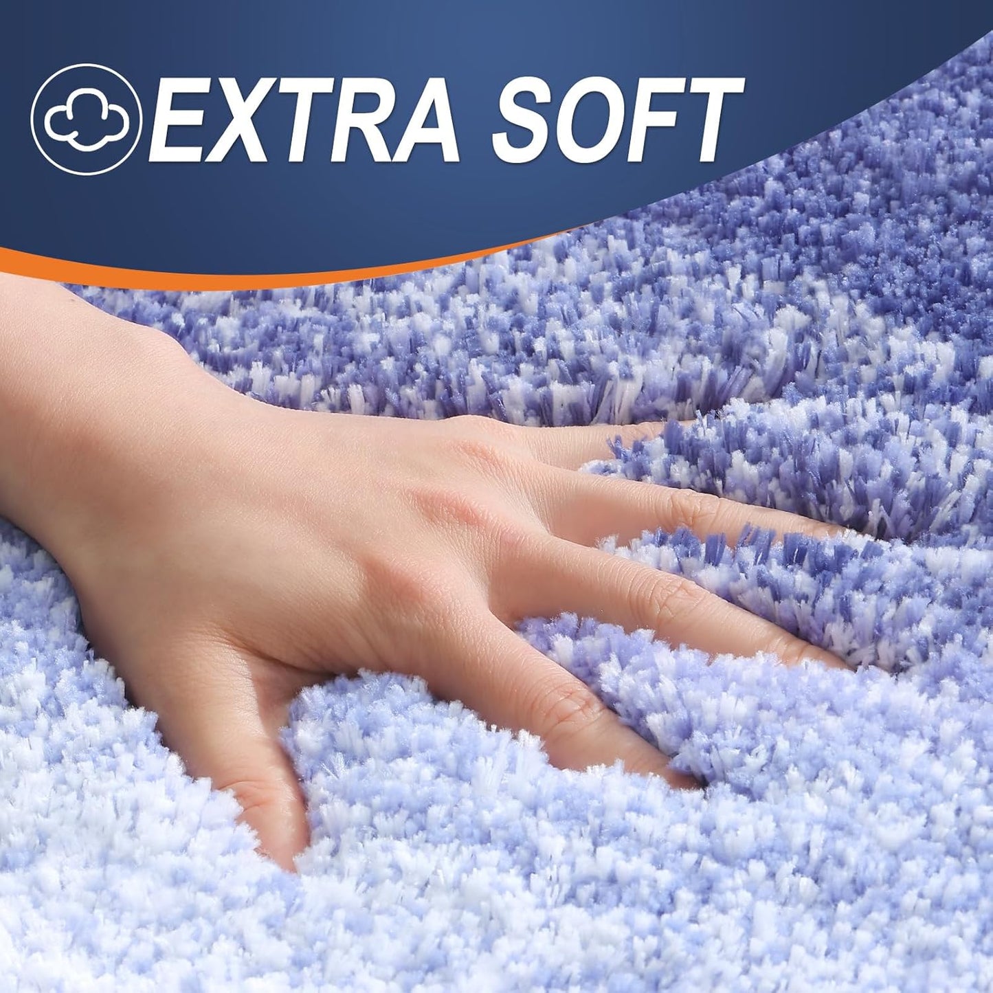 OLANLY Bathroom Runner Rug - Extra Soft Microfiber Mat, Quick Dry & Washable, 47x17, Blue-Violet