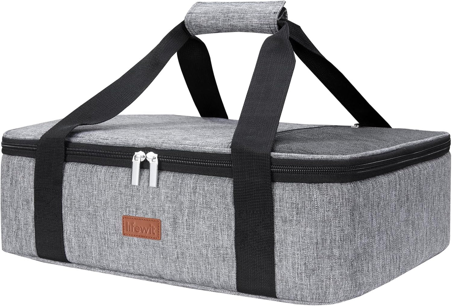 Lifewit Insulated Casserole Carrier - Keeps Food Hot or Cold | Fits 9"x13" Baking Dish - Grey