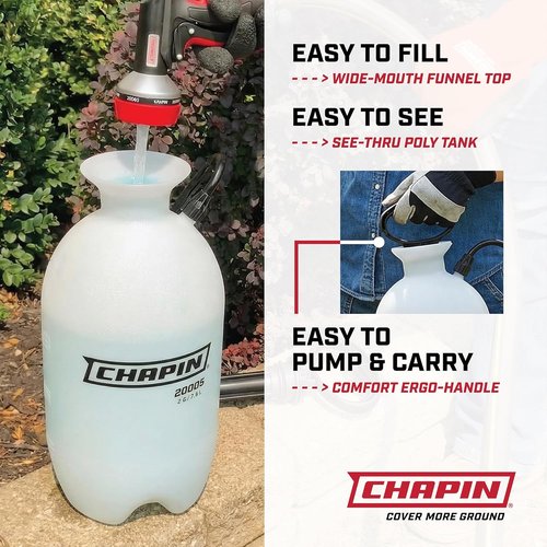 Chapin 20004 Pump Sprayer - 1-Gallon Translucent Tank with Adjustable Nozzle & Long Reach Hose for Fertilizers, Pesticides, Weeds & Pests