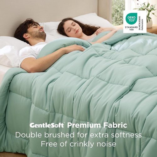 Bedsure Comforter Duvet Insert - Oversized King Size, All-Season Down Alternative Bedding, Sage Green, 116x98 Inches