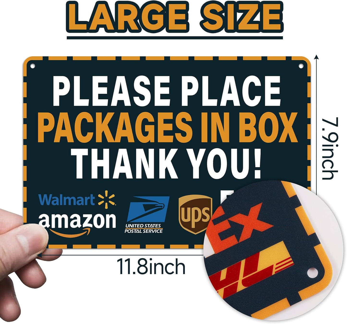 Please Leave Packages Here Sign - Self-Adhesive Waterproof Delivery Sticker for Home & Office
