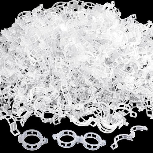 Anyumocz Plant Support Clips - 400 Pcs Snap-On Trellis Clips for Climbing Plants | 1" Inner Diameter, White