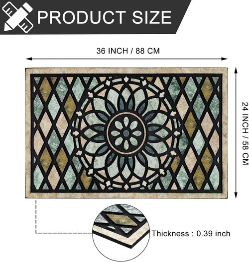 CHICHIC Welcome Door Mat - 24 x 36 Inch Heavy-Duty Non-Slip Outdoor Mat | Floral Design for Home Entrance