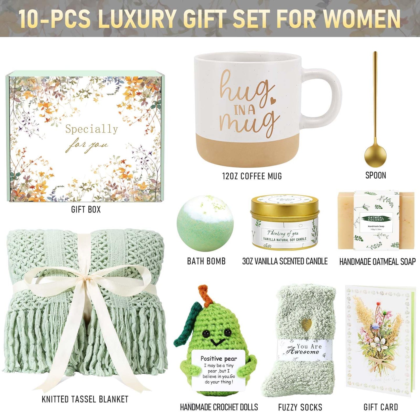 Mothers Day Gifts for Mom Wife Grandma Friends Sister, Birthday Gifts for Women Self Care Spa Gift Baskets for Women, Get Well Soon Gift Baskets Thinking of You Relaxation Stress Relief Care Package