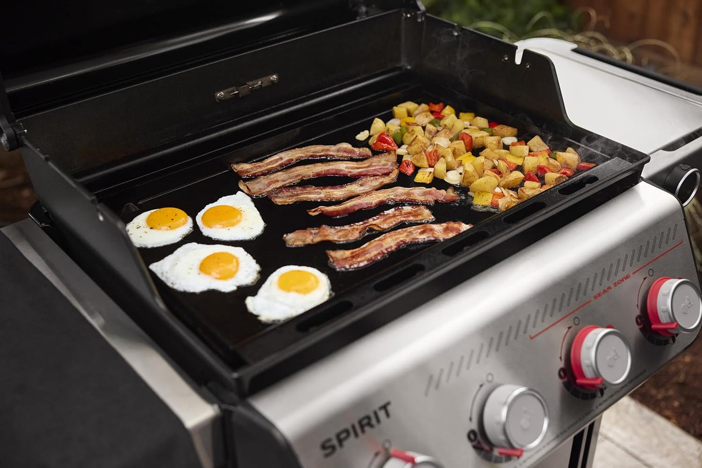 Weber Outdoor Griddle Insert - Rust-Resistant Pre-Seasoned Carbon Steel for Full-Size Gas Grills