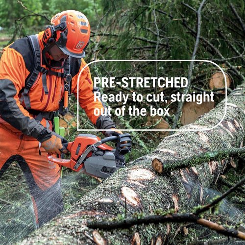 Husqvarna X-Cut S93G Chainsaw Chain - 16 Inch, 3/8" Mini Pitch, Low Kickback, Pre-Stretched, Gray