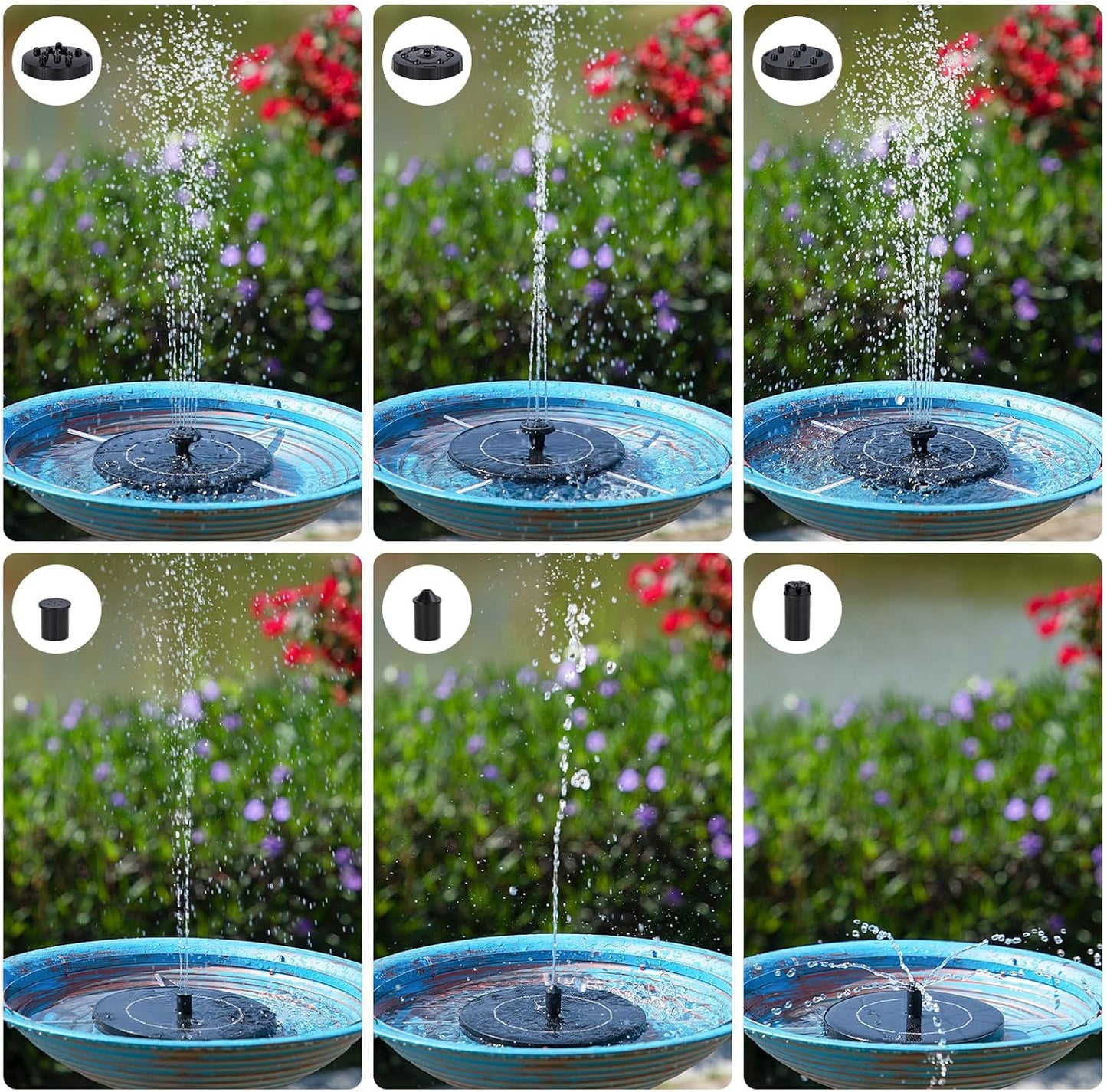 Skiennix 3.5W Solar Water Fountain - Upgraded Floating Pump with 6 Nozzles for Bird Baths & Gardens