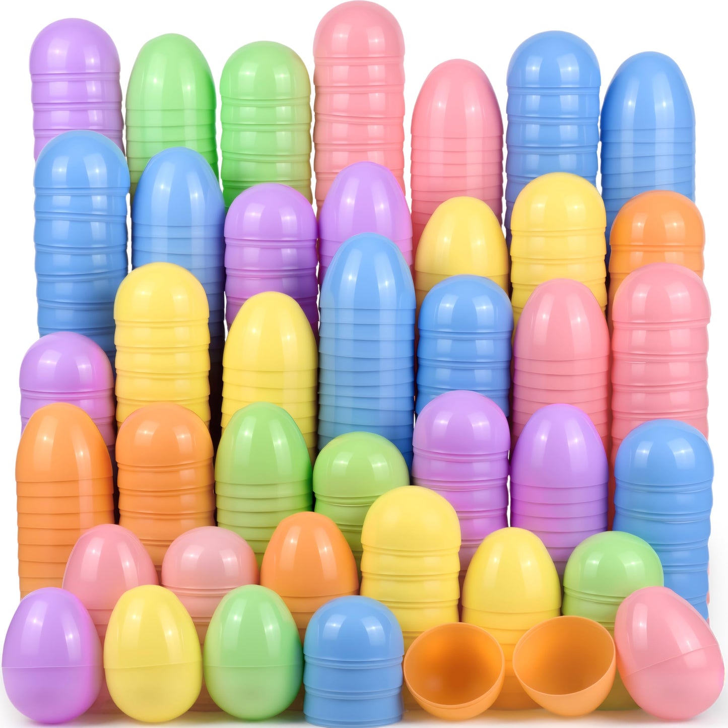 Lavwix 30Pcs Pastel Easter Eggs, 2.4" Fillable Plastic Easter Eggs Empty Colorful Eggshell Bulks for Easter Hunt, Easter Basket Stuffers Filler, Filling Treats, Party Favor, Classroom Prize Supplies