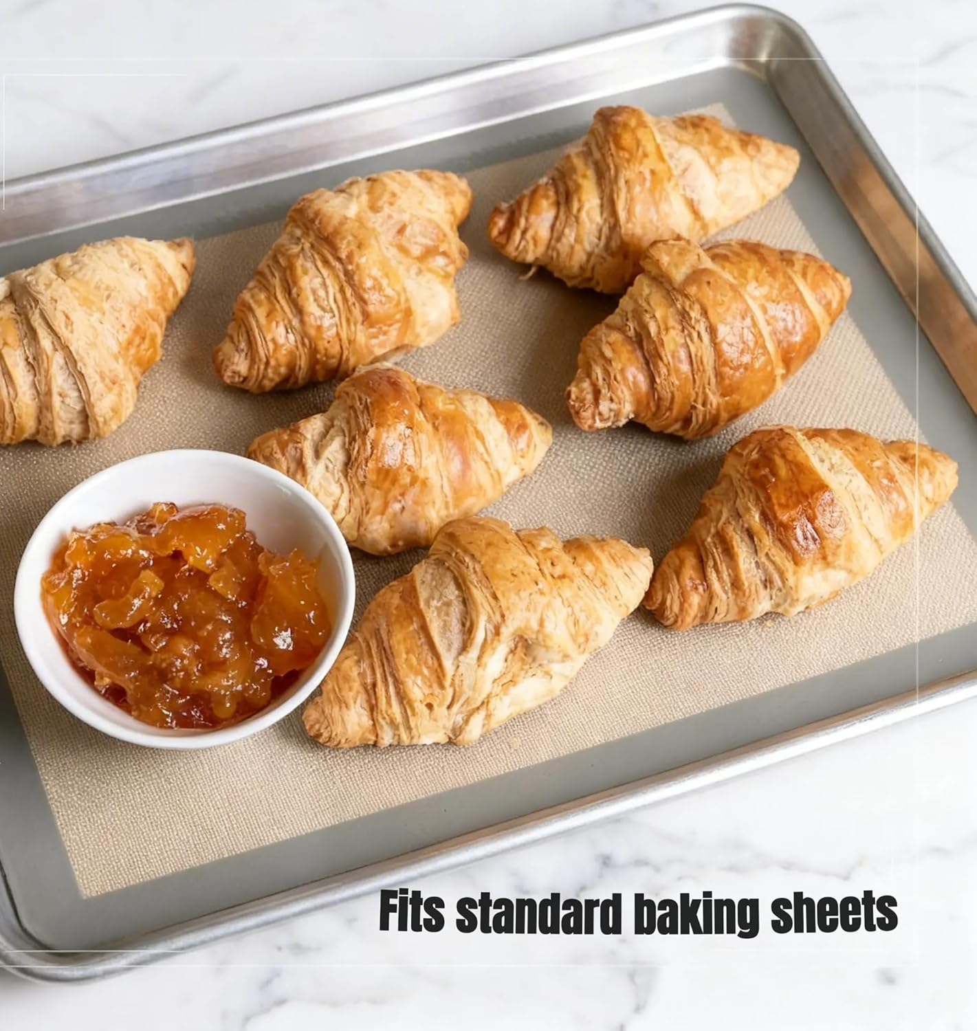 Silicone Baking Mats - Non-Stick Baking Sheet Liners, Oven Safe, Full Size 16 x 24 Inch (Pack of 2)