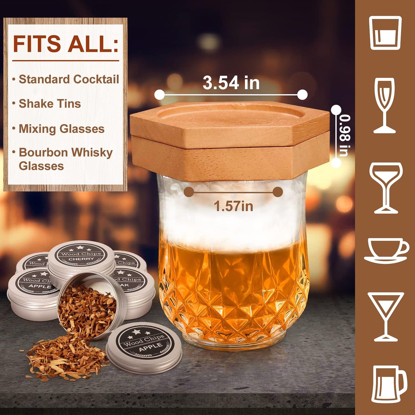 WEICHA Bourbon Whiskey Gifts for Men Dad - Cocktail Smoker Kit with Torch, Birthday Anniversary Unique Gifts for Father Boyfriend Husband Grandpa, Smoked Bourbon Kit, Mens Gifts Ideas