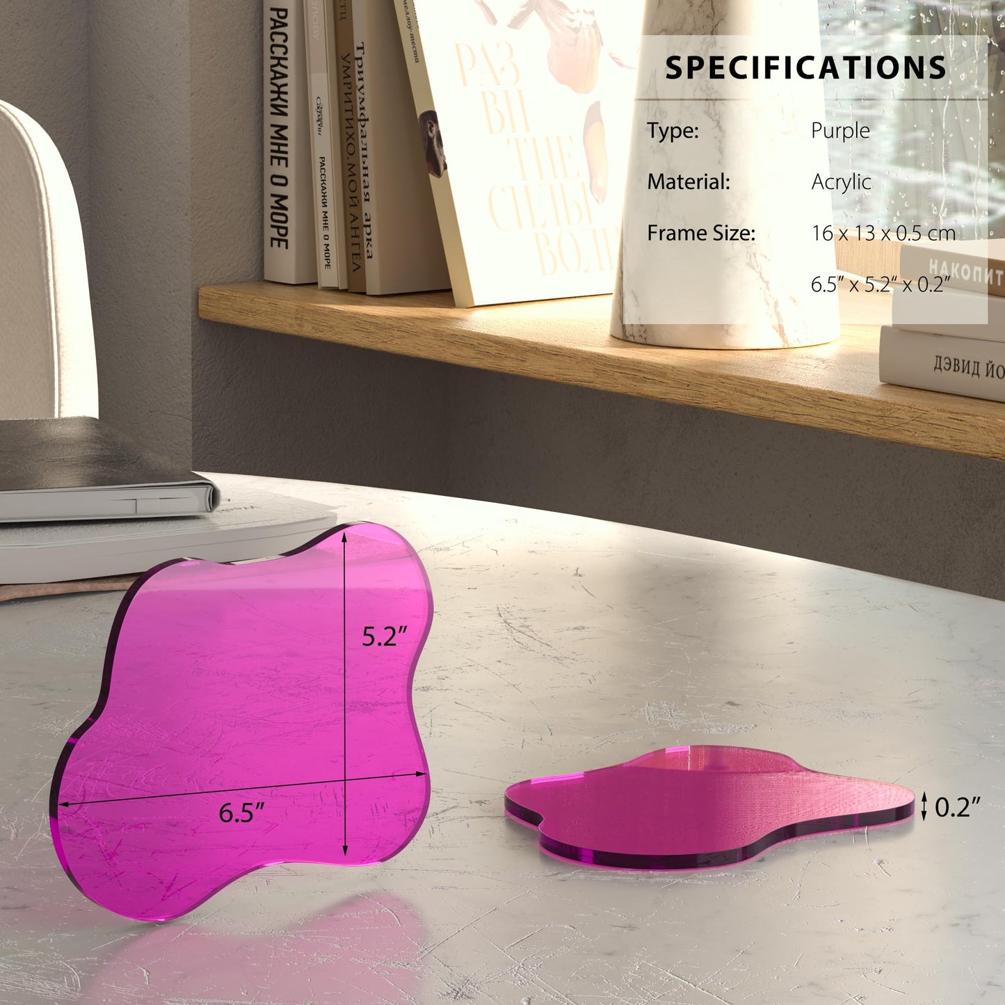 Leadiy Acrylic Coaster for Desk, Clear Bar Drink Coaster, Clear Cloud Shape Coffee Cup Coaster, Perfect for Tabletop Protection and Accessories Display.