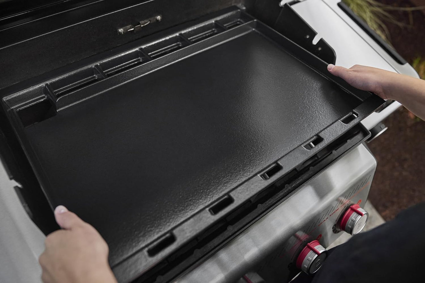 Weber Outdoor Griddle Insert - Rust-Resistant Pre-Seasoned Carbon Steel for Full-Size Gas Grills