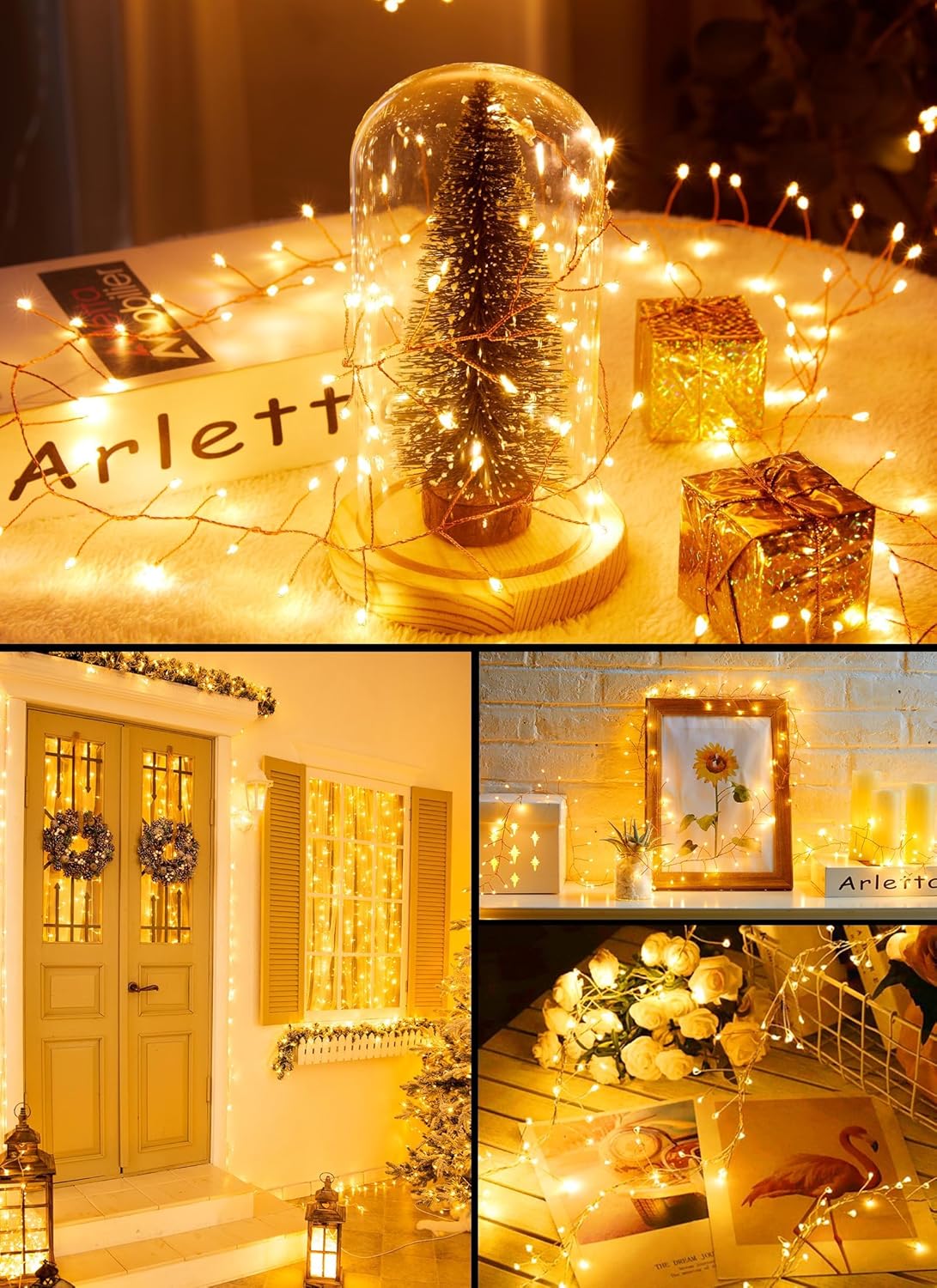200 LED Fairy Lights with Remote & Timer - 16.4Ft Silver Wire Twinkle Lights for Indoor Christmas, Wedding & Party Decor